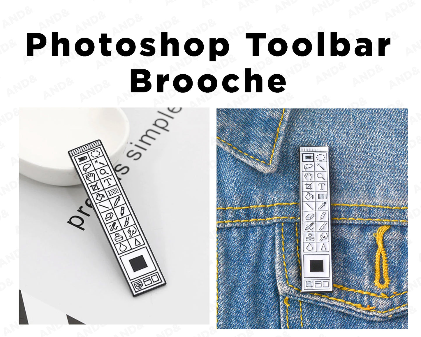 Photoshop Enamel Brooche