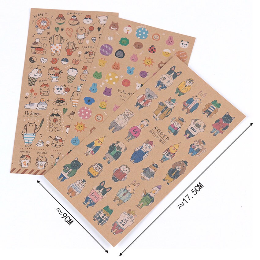 Cute animals Kraft Paper stickers