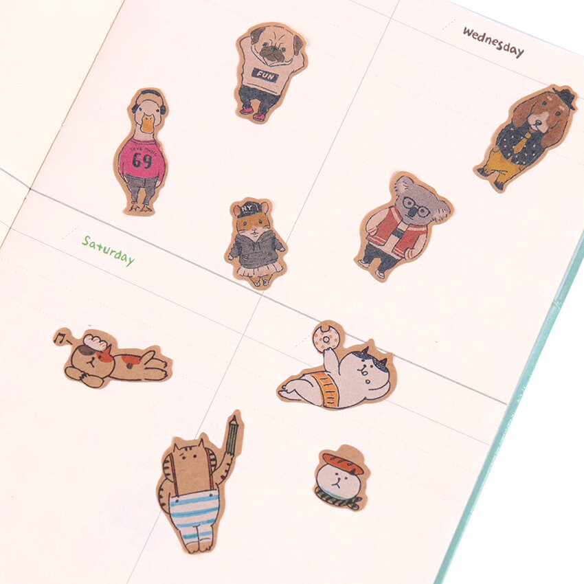 Cute animals Kraft Paper stickers