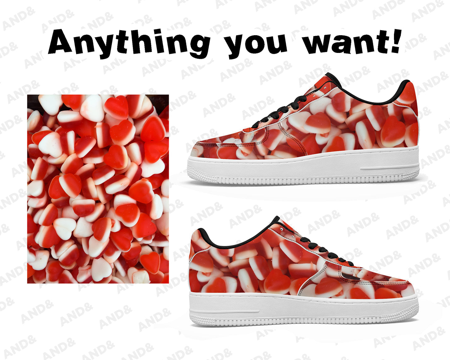 Custom Type 2 AF1 Low-Top Leather Sports Sneakers