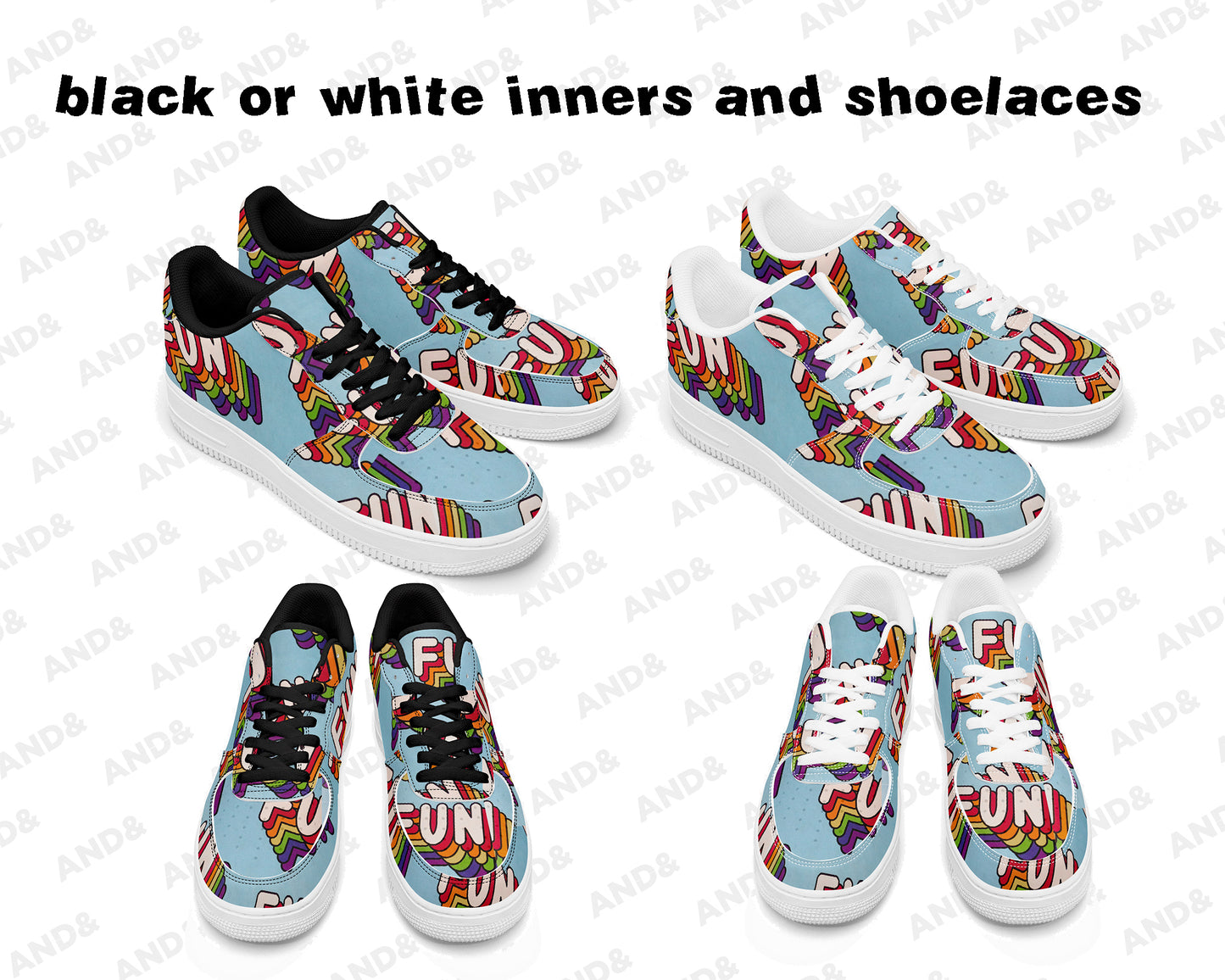 Custom Type 2 AF1 Low-Top Leather Sports Sneakers