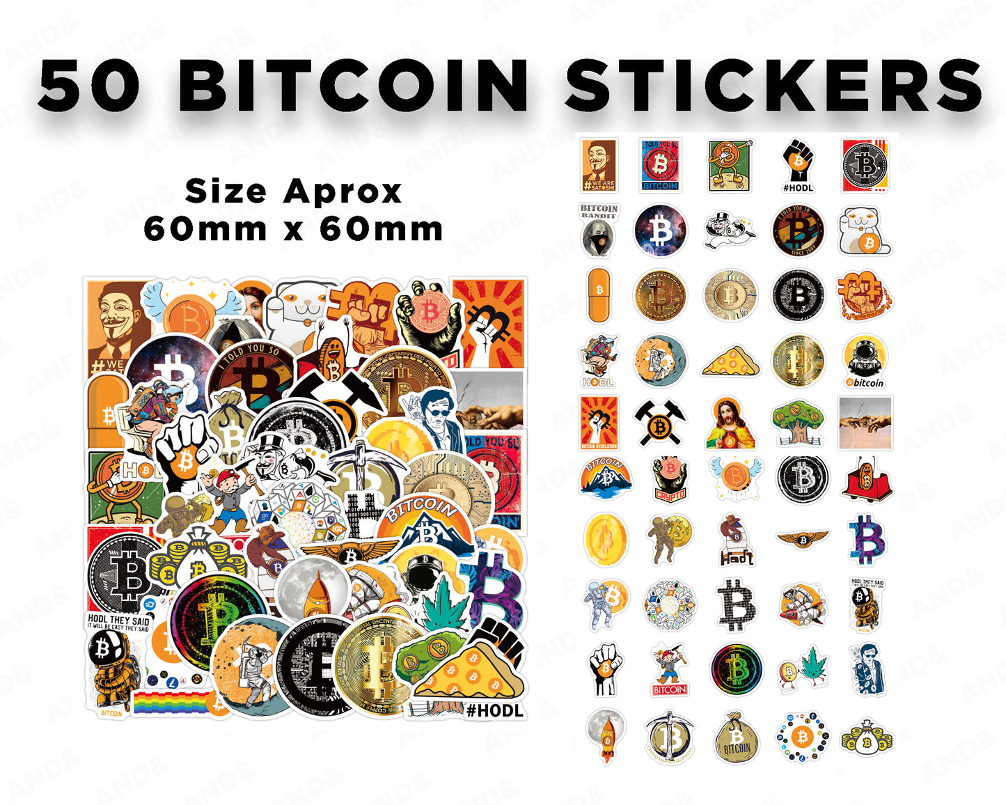 Bitcoin Stickers 50pcs set