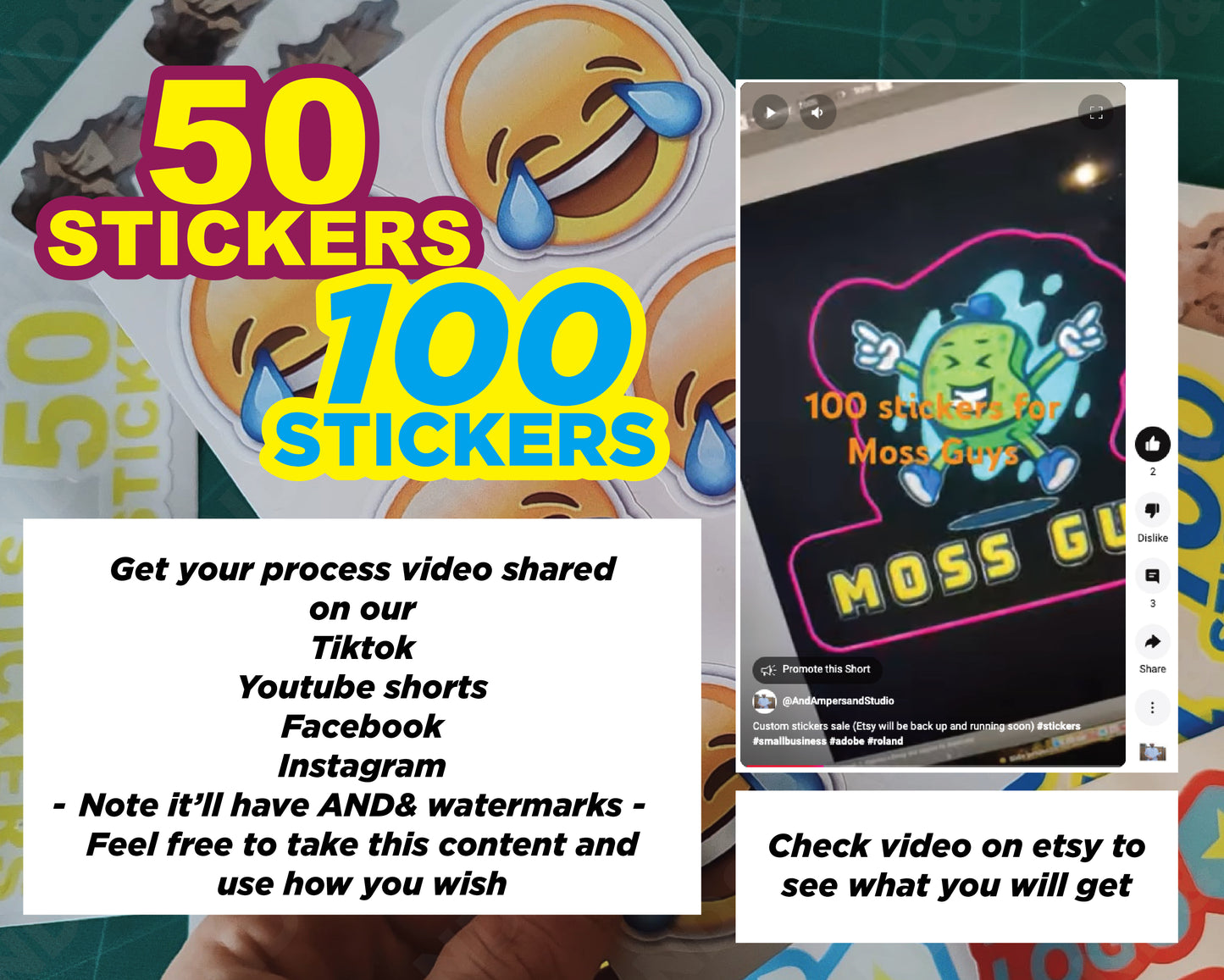 100 Custom Stickers