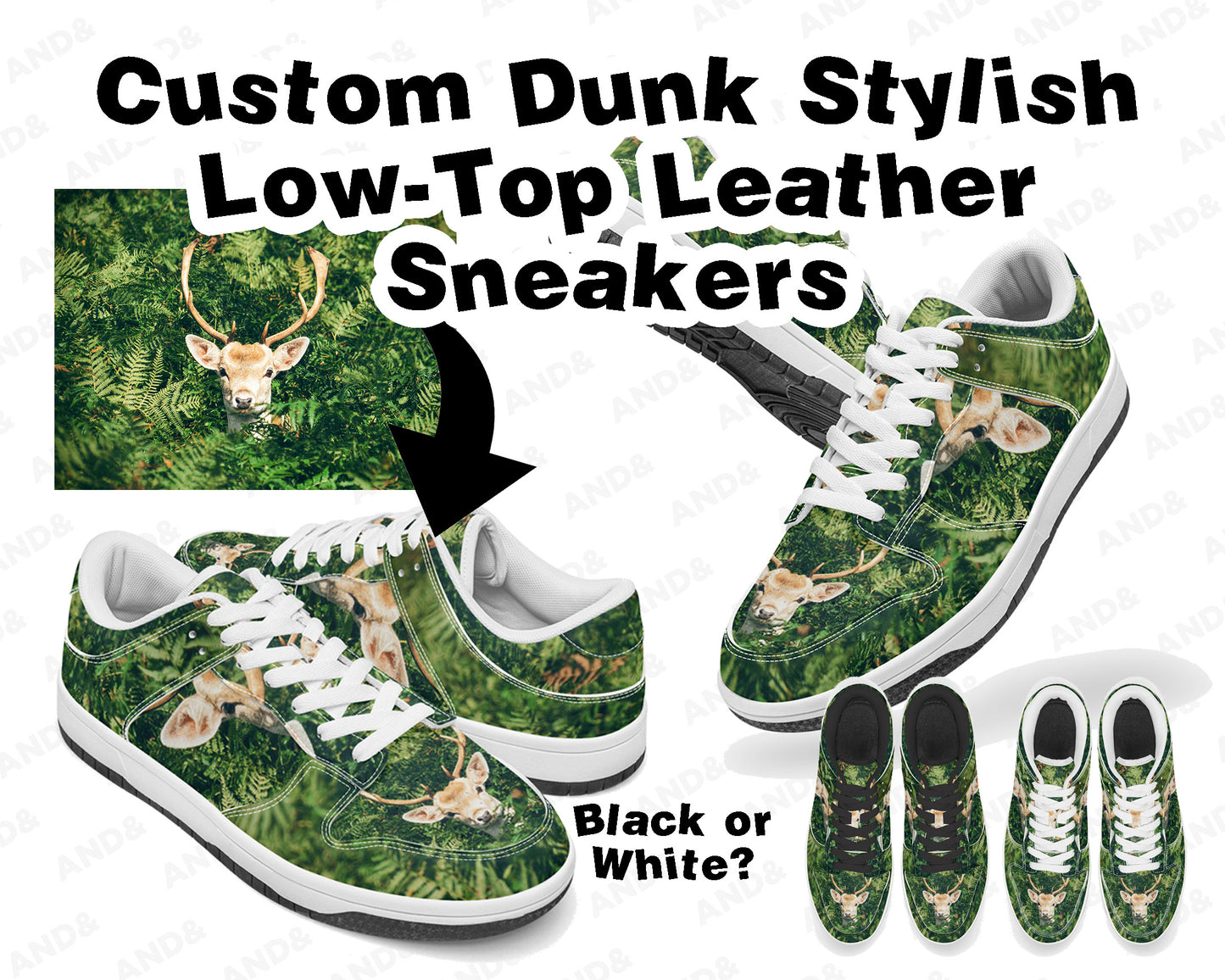 Custom Trainers Dunk Stylish Low-Top Leather Sneakers