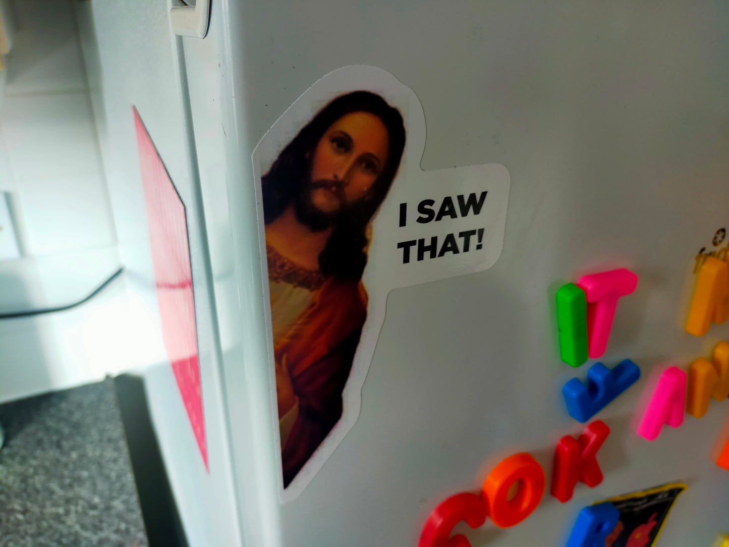 Jesus "I saw that" vinyl sticker