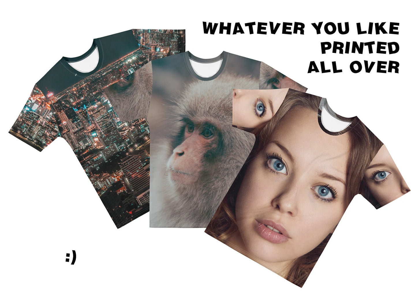 Custom all over printed tshirt