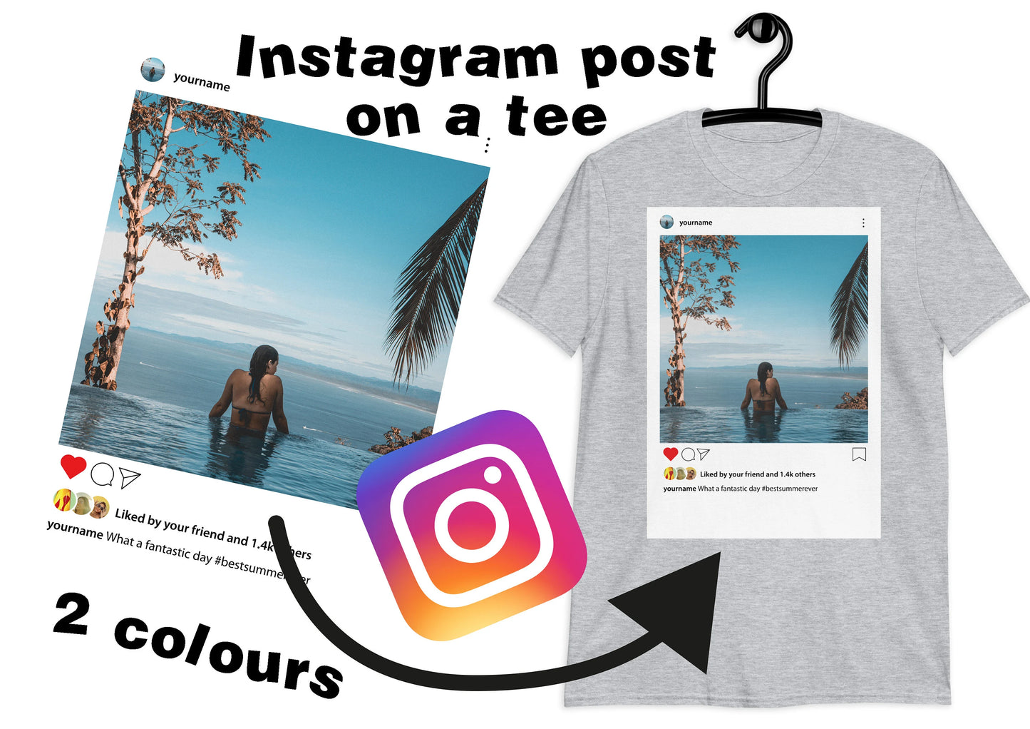 Fully editable Instagram t-shirt