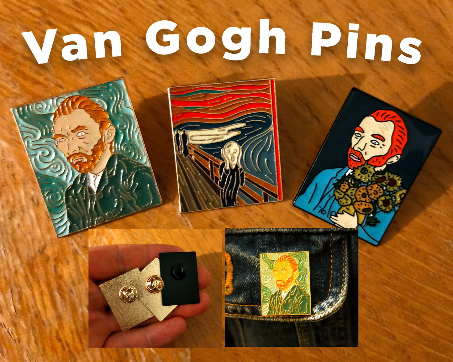Van Gogh oil painting Art pin