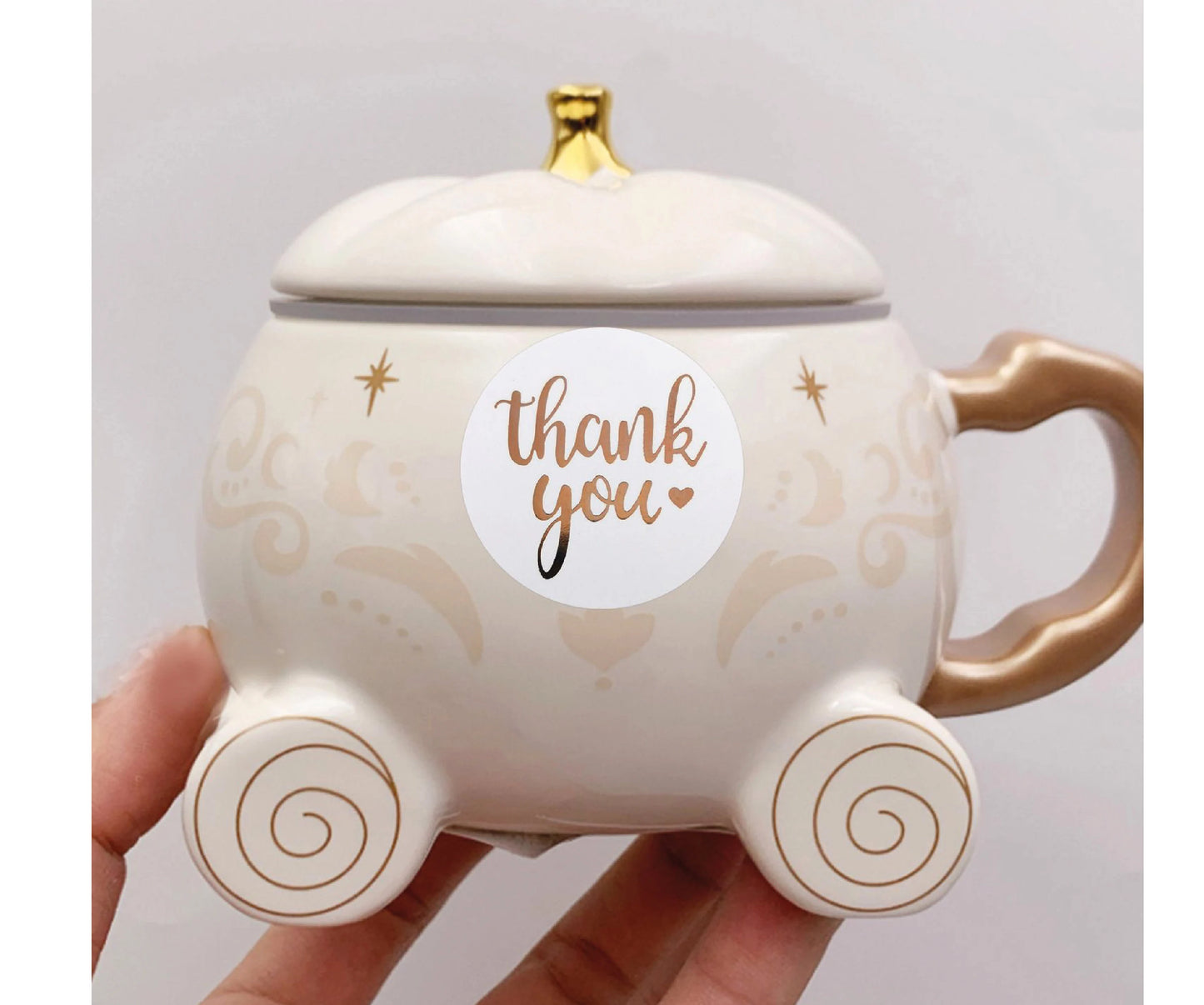 White Thank you Gold Stickers