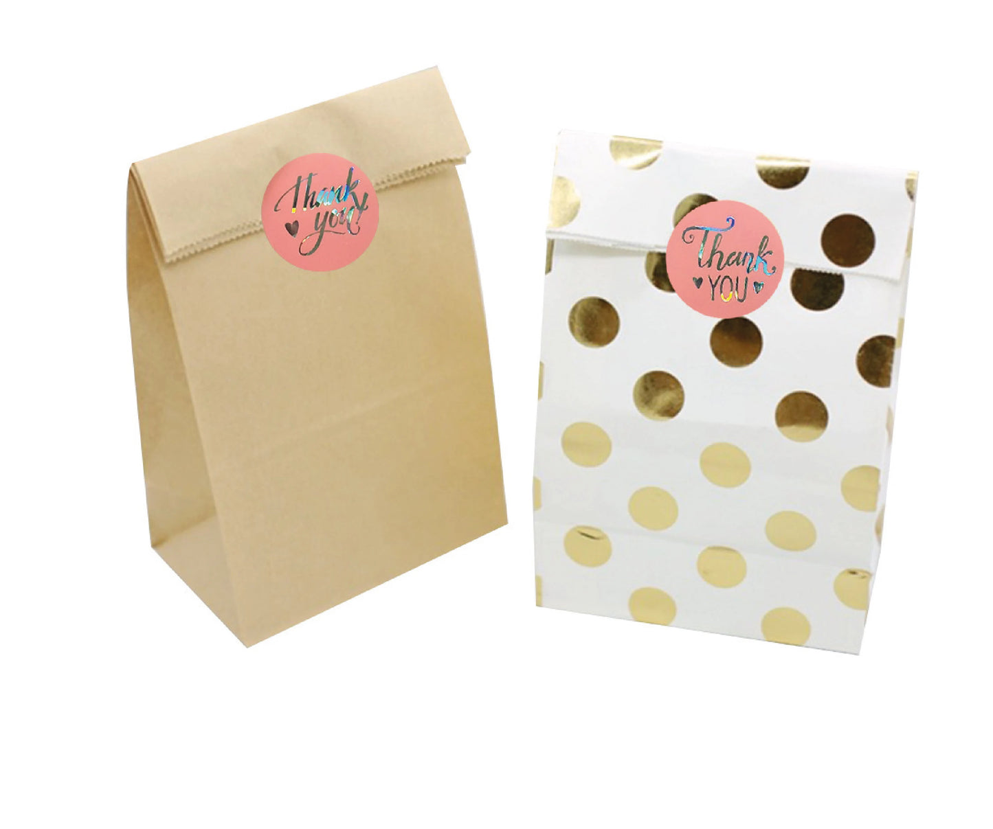 Pink Thank you Silver Stickers