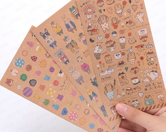 Cute animals Kraft Paper stickers