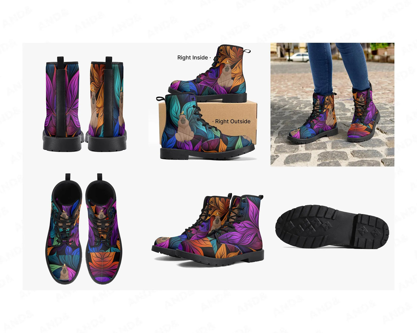 Custom Printed Leather Boots
