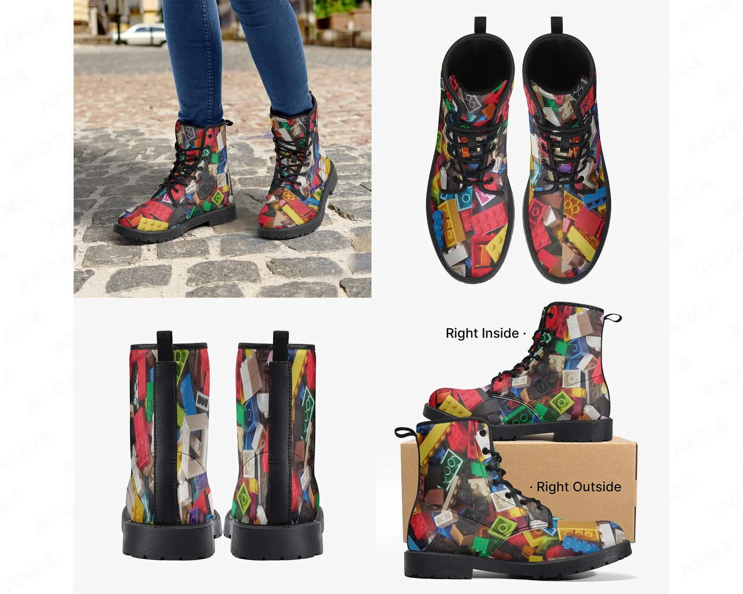Custom Printed Leather Boots